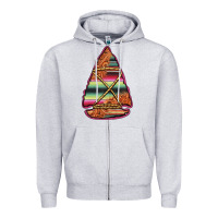 Heather Grey serape tooled leather arrowhead Zipper Hoodie - Jasminsmagicworld