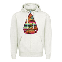 Serape Tooled Leather Arrowhead Zipper Hoodie | Teevron