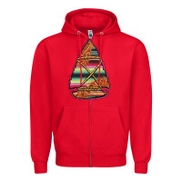 Red serape tooled leather arrowhead Zipper Hoodie - Jasminsmagicworld