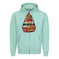 Seafoam serape tooled leather arrowhead Zipper Hoodie - Jasminsmagicworld