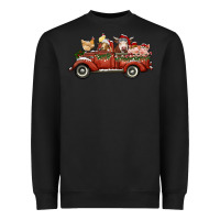 Black christmas truck with farm animals Heavyweight Sweatshirt - RanaPortraitStore