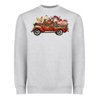 Heather Grey christmas truck with farm animals Heavyweight Sweatshirt - RanaPortraitStore