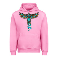 Fuchsia Pink turquoise thunderbird Urban Hoodie - RanaPortraitStore