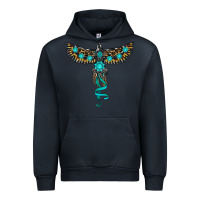 Navy turquoise thunderbird Urban Hoodie - RanaPortraitStore