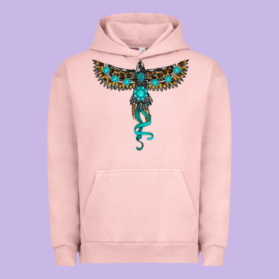Turquoise Thunderbird Urban Hoodie Designed By Ranaportraitstore