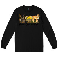 Black Peace Love Wild cat Long Sleeve Tee - LillyAllenDesigns