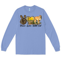 Colony Blue Peace Love Wild cat Long Sleeve Tee - LillyAllenDesigns