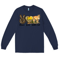 Navy Peace Love Wild cat Long Sleeve Tee - LillyAllenDesigns
