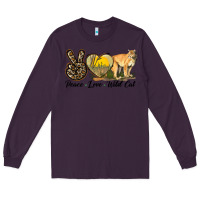 Plum Peace Love Wild cat Long Sleeve Tee - LillyAllenDesigns