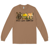 Toasted Coconut Peace Love Wild cat Long Sleeve Tee - LillyAllenDesigns
