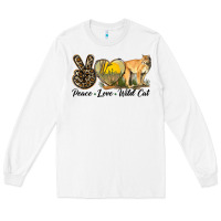 White Peace Love Wild cat Long Sleeve Tee - LillyAllenDesigns