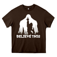 Chocolate Brown bigfoot t  shirt believe this t  shirt Heavy Core Tee - linhVisuals