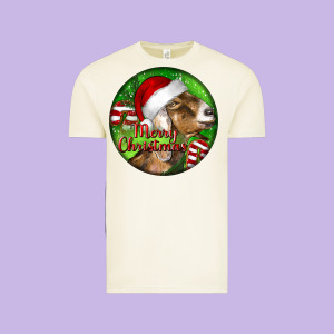 Nubian Goat Christmas Vintage Tee Designed By Lillyallendesigns