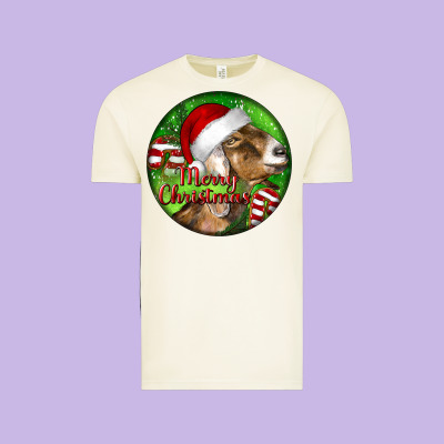 Nubian Goat Christmas Vintage Tee Designed By Lillyallendesigns