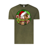 Vintage Olive Nubian Goat Christmas Vintage Tee - LillyAllenDesigns