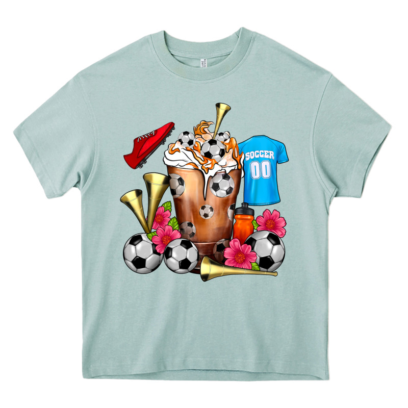 Soccer Cold Drink Frappe Heavy Core Tee by FaDigitalArtStudio | Teevron