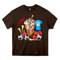 Chocolate Brown Soccer Cold Drink Frappe Heavy Core Tee - FaDigitalArtStudio