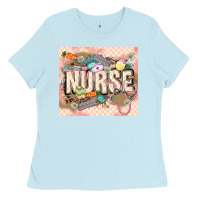 Baby Blue Easter Nurse Ladies Tee - LillyAllenDesigns