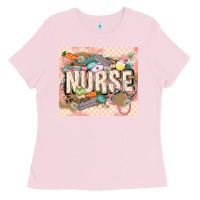 Bubblegum Pink Easter Nurse Ladies Tee - LillyAllenDesigns