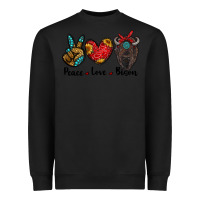 Black peace love bison Heavyweight Sweatshirt - RanaPortraitStore