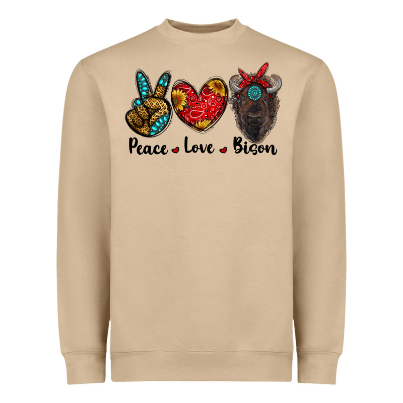 Peace Love Bison Heavyweight Sweatshirt by RanaPortraitStore | Teevron