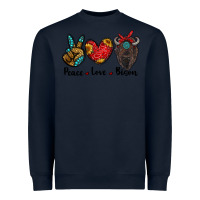 Navy peace love bison Heavyweight Sweatshirt - RanaPortraitStore