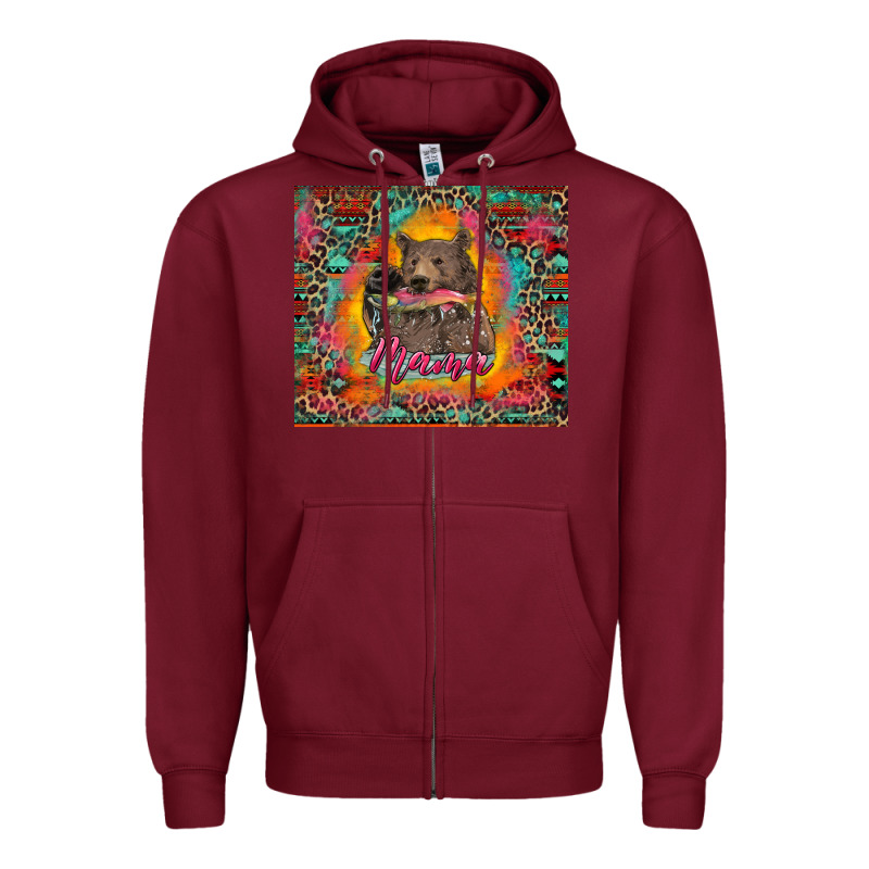 Mama Bear Leopard And Aztec Zipper Hoodie by RanaPortraitStore | Teevron