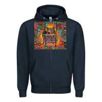 Navy mama bear leopard and aztec Zipper Hoodie - RanaPortraitStore
