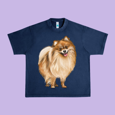 Pomeranian Dog Illustrations Urban Heavy Tee Designed By Lillyallendesigns