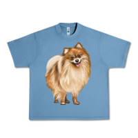 Pebble Blue Pomeranian Dog Illustrations Urban Heavy Tee - LillyAllenDesigns