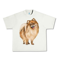 Pistachio Pomeranian Dog Illustrations Urban Heavy Tee - LillyAllenDesigns