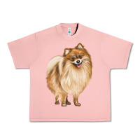 Salmon Pomeranian Dog Illustrations Urban Heavy Tee - LillyAllenDesigns