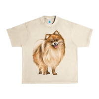 Sandshell Pomeranian Dog Illustrations Urban Heavy Tee - LillyAllenDesigns