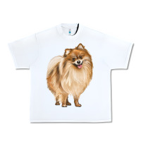 White Pomeranian Dog Illustrations Urban Heavy Tee - LillyAllenDesigns