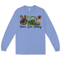 Colony Blue Peace Love Donkey Long Sleeve Tee - LillyAllenDesigns