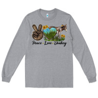 Heather Grey Peace Love Donkey Long Sleeve Tee - LillyAllenDesigns