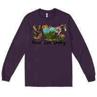 Plum Peace Love Donkey Long Sleeve Tee - LillyAllenDesigns