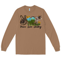 Toasted Coconut Peace Love Donkey Long Sleeve Tee - LillyAllenDesigns
