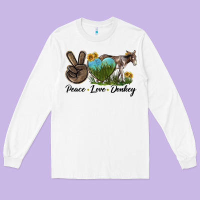 Peace Love Donkey Long Sleeve Tee Designed By Lillyallendesigns