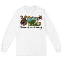White Peace Love Donkey Long Sleeve Tee - LillyAllenDesigns