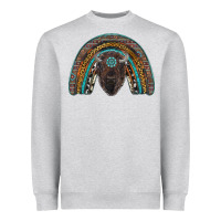 Heather Grey western rainbow with bison Heavyweight Sweatshirt - RanaPortraitStore