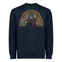 Navy western rainbow with bison Heavyweight Sweatshirt - RanaPortraitStore