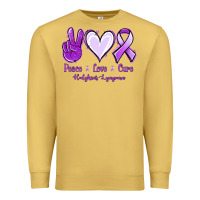 Antique Gold Peace Love Cure Odgkins Lympoma Premium Sweatshirt - Jasminsmagicworld