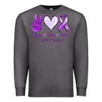 Charcoal Heather Peace Love Cure Odgkins Lympoma Premium Sweatshirt - Jasminsmagicworld