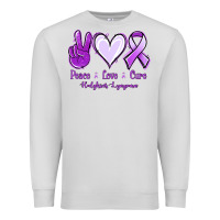 Dove Grey Peace Love Cure Odgkins Lympoma Premium Sweatshirt - Jasminsmagicworld