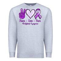 Heather Grey Peace Love Cure Odgkins Lympoma Premium Sweatshirt - Jasminsmagicworld