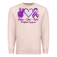 Pale Pink Peace Love Cure Odgkins Lympoma Premium Sweatshirt - Jasminsmagicworld