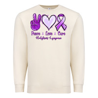 Sandshell Peace Love Cure Odgkins Lympoma Premium Sweatshirt - Jasminsmagicworld