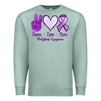 Seafoam Peace Love Cure Odgkins Lympoma Premium Sweatshirt - Jasminsmagicworld