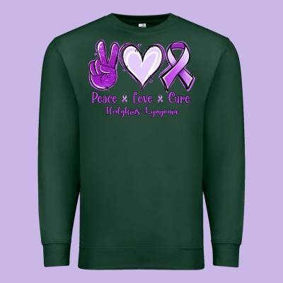 Peace Love Cure Odgkins Lympoma Premium Sweatshirt Designed By Jasminsmagicworld
